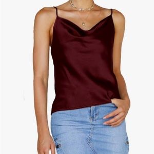 Wine colored silky camisole